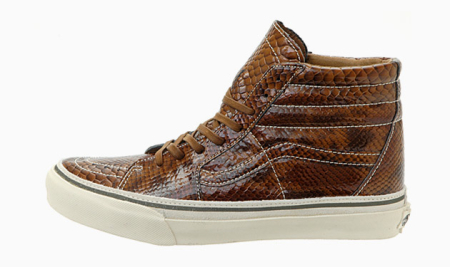Скейтерские кроссовки VANS SK-8 High из змеиной кожи
