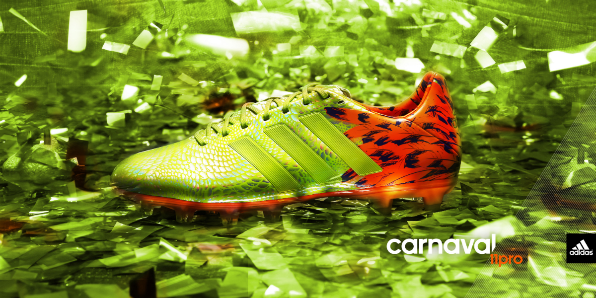 Ярко-зелёные бутсы adidas Carnaval 11pro