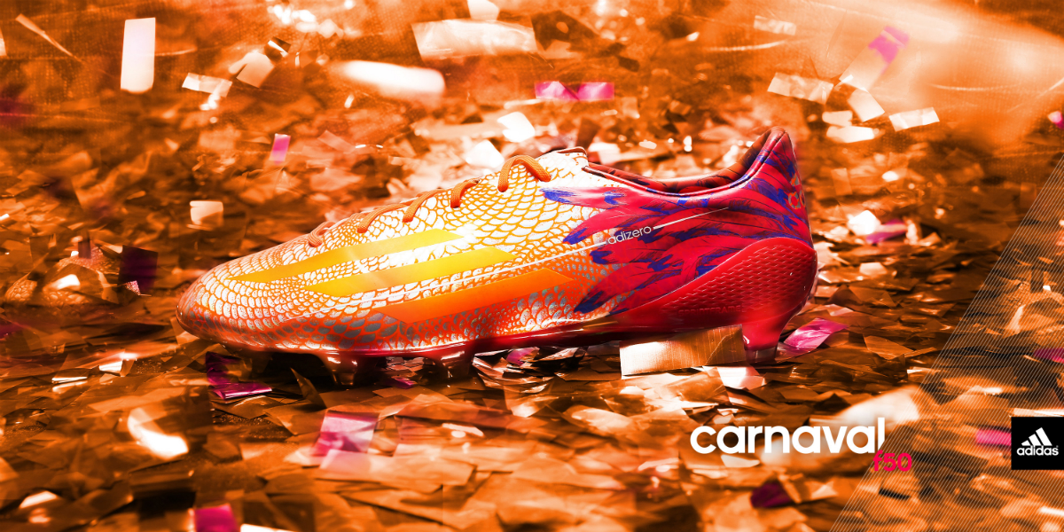Оранжевые бутсы adidas Carnaval f50